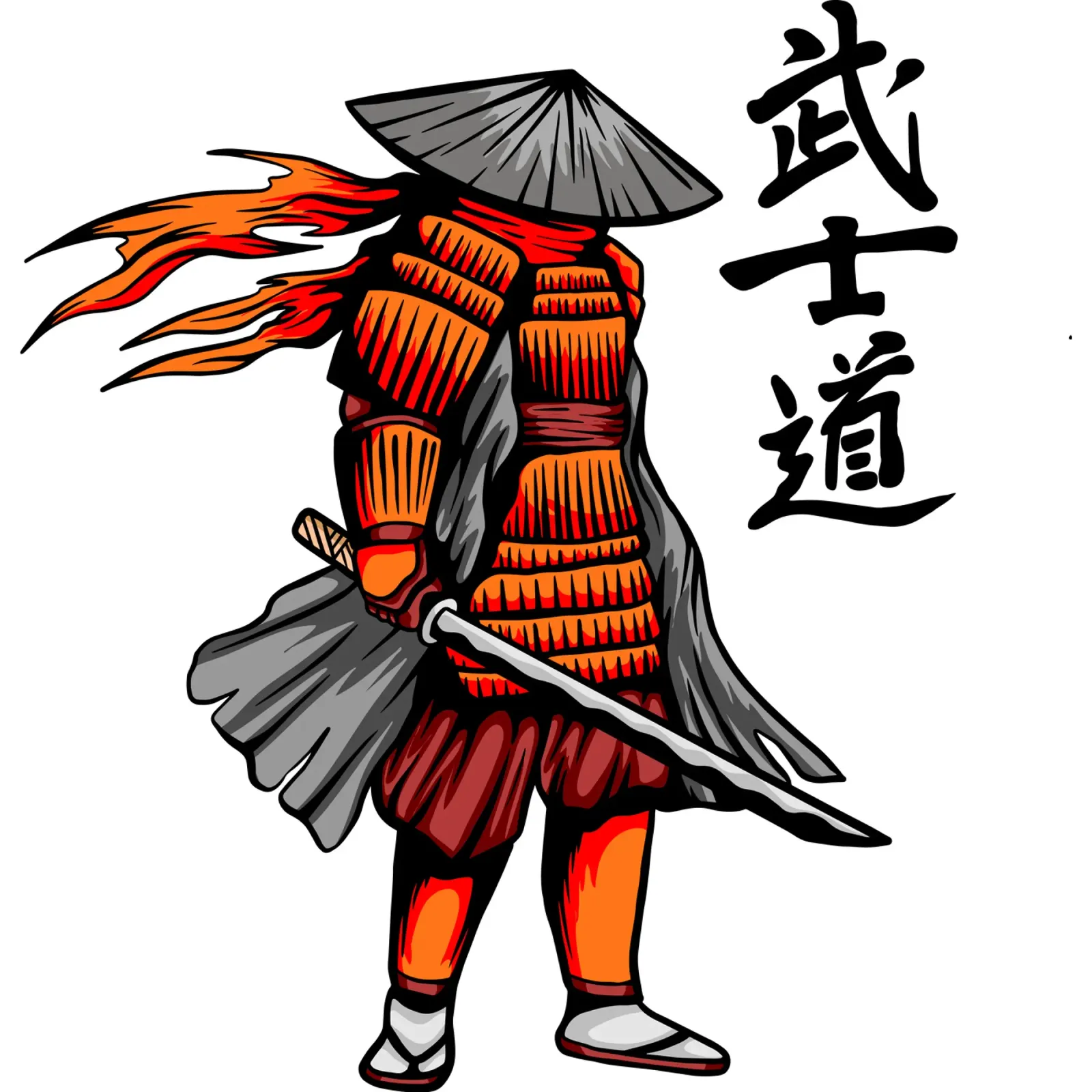Japanese Samurai Vector Art Design backlit film by nirwanaart