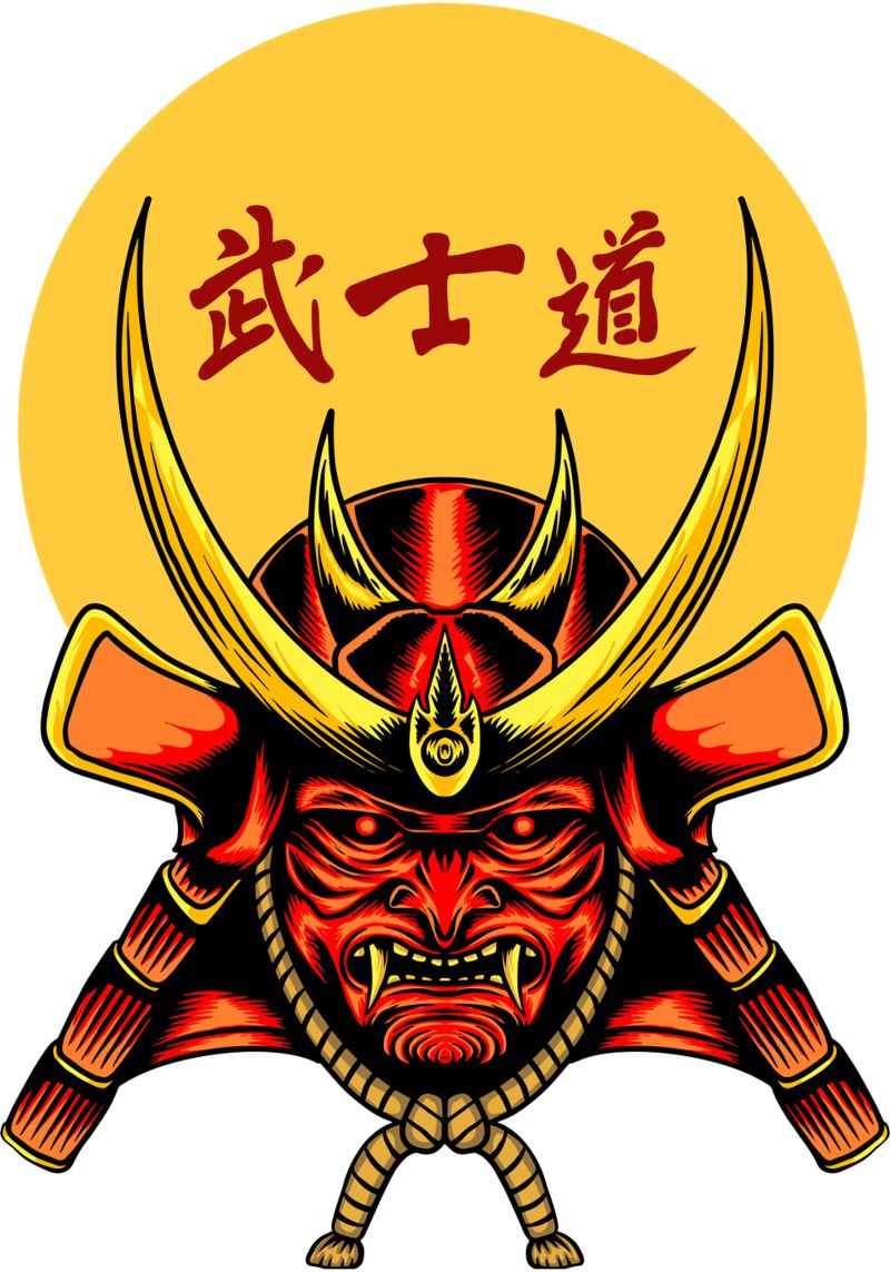 Samurai Mask Vector Art Design pellicola backlit da nirwanaart
