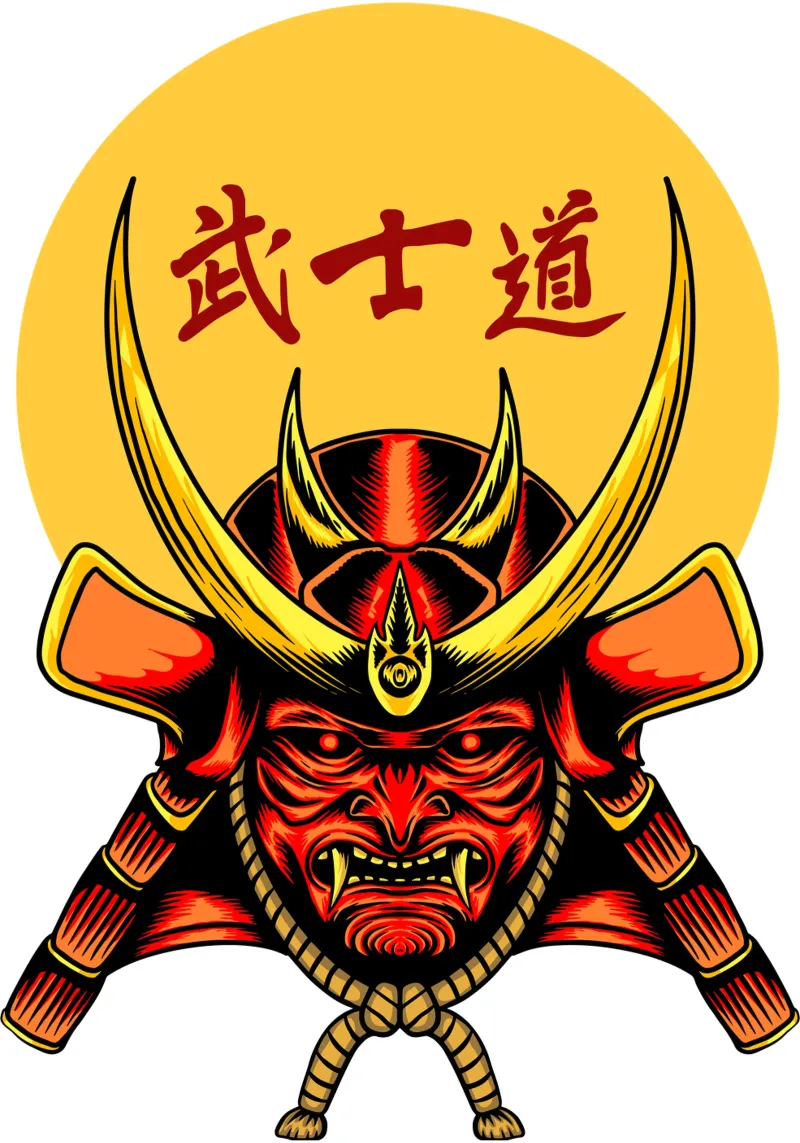 Samurai Mask Vector Art Design pellicola backlit da nirwanaart