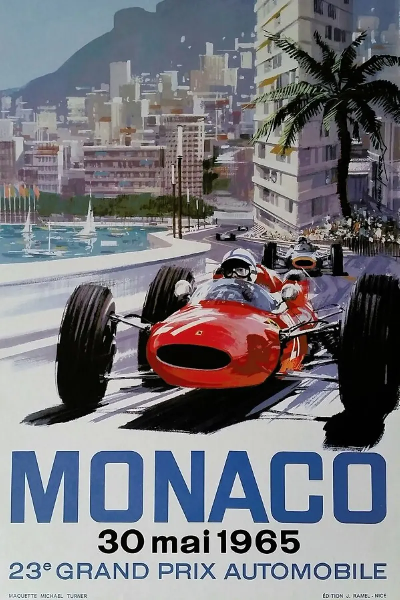 Monaco 1965 pellicola backlit da Gallery Print and Art Limited