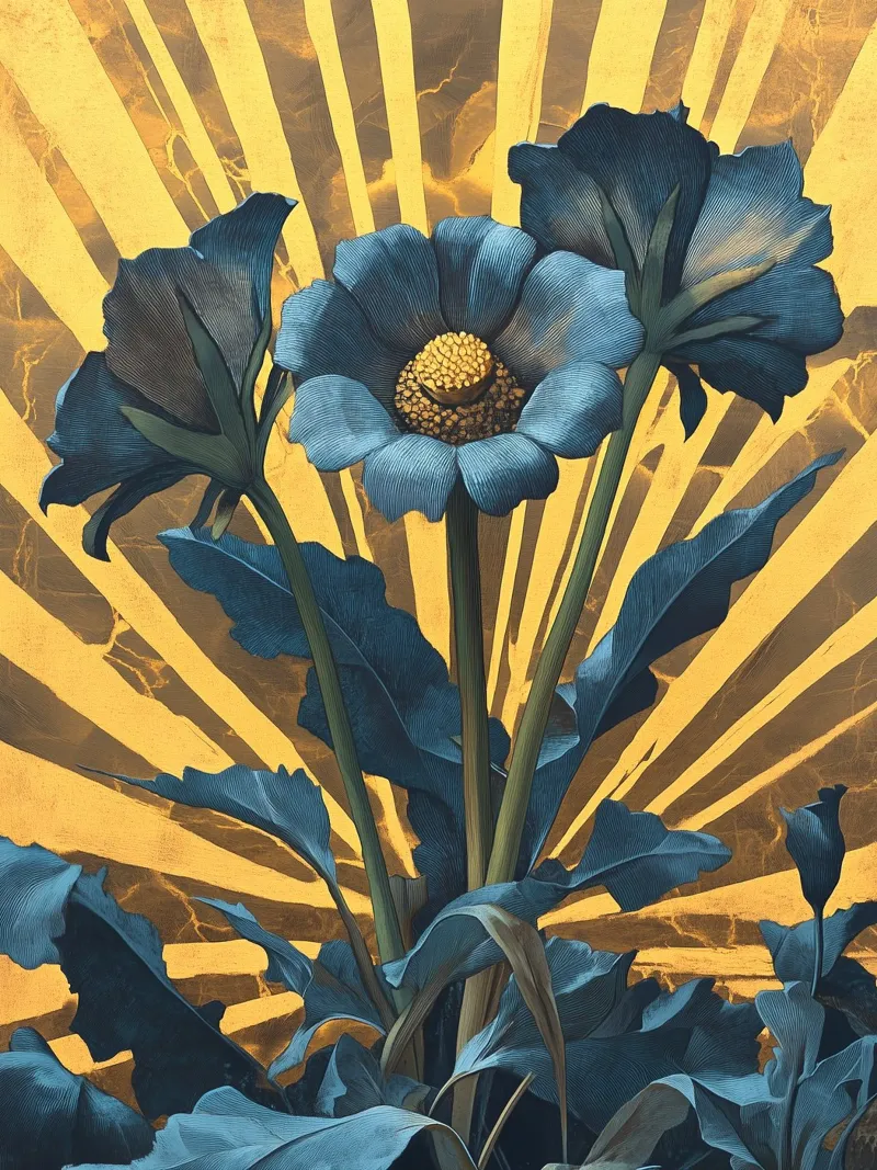 Fiori blu vintage poster da Little Things