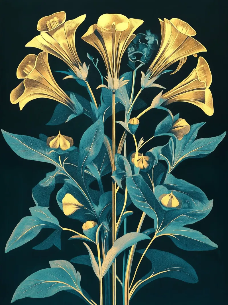 Fiori d'oro vintage tela con Cornice a cassetta da Little Things