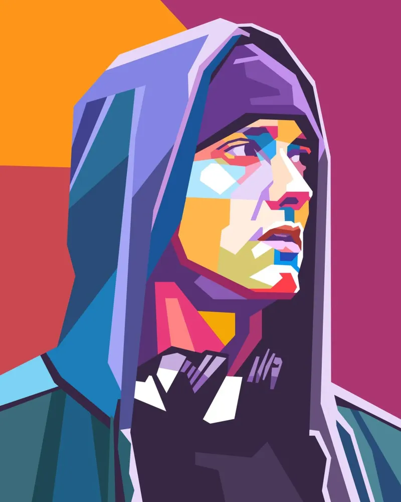 Ritratto pop art di Eminem pellicola backlit da Hantamrata