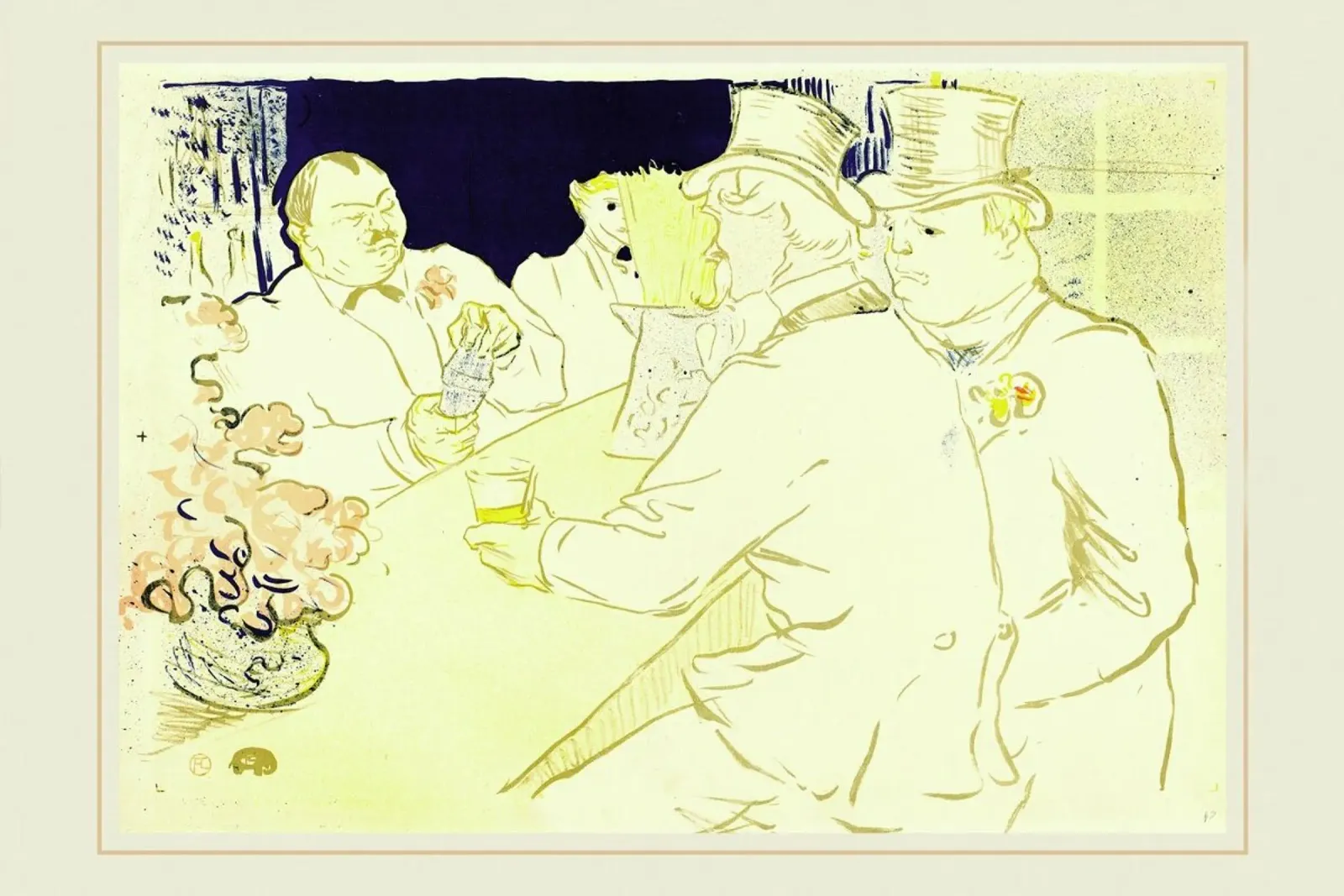 Irish and American Bar, Rue Royale, 1896 - Henri de Toulouse-Lautrec poster con telaio in alluminio da Artokoloro Quint Lox Ltd