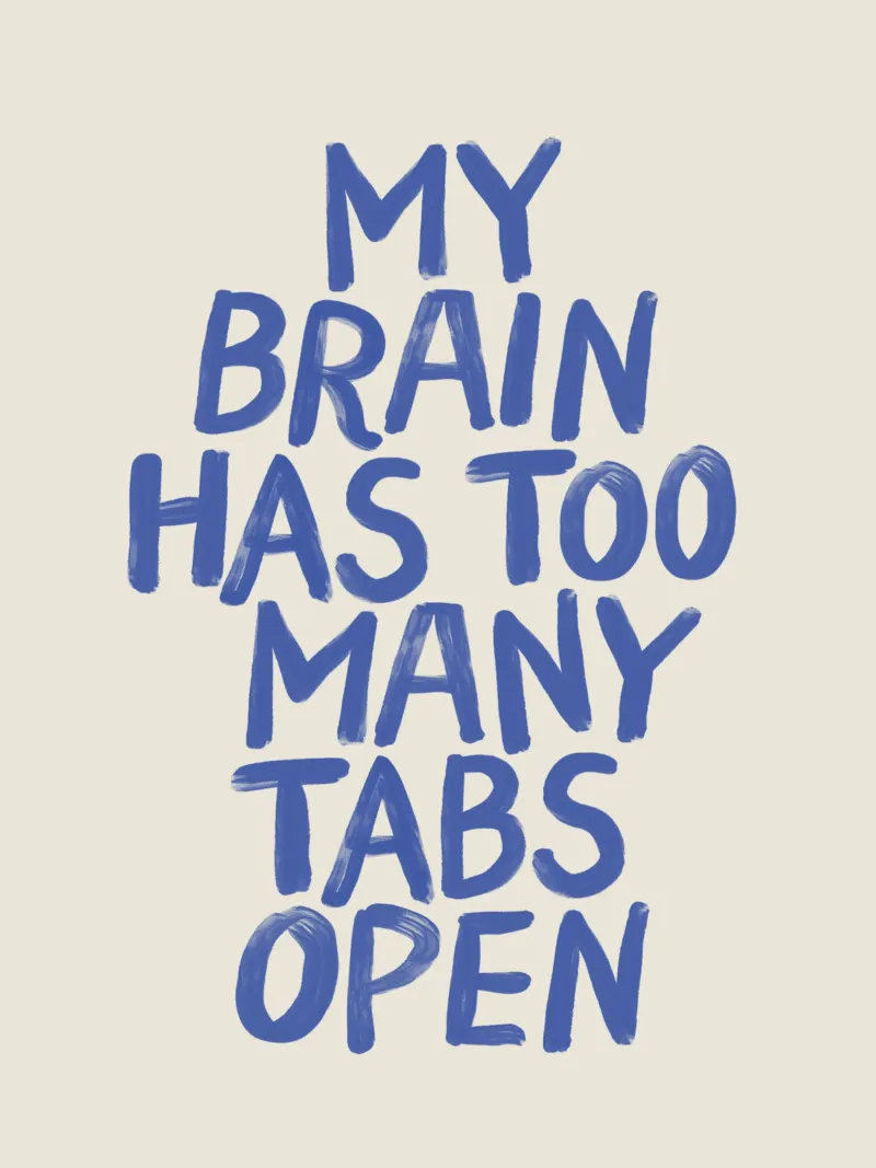 My Brain Has Too Many Tabs Open Witty Relatable Typography canvas by THE MOTIVATED TYPE