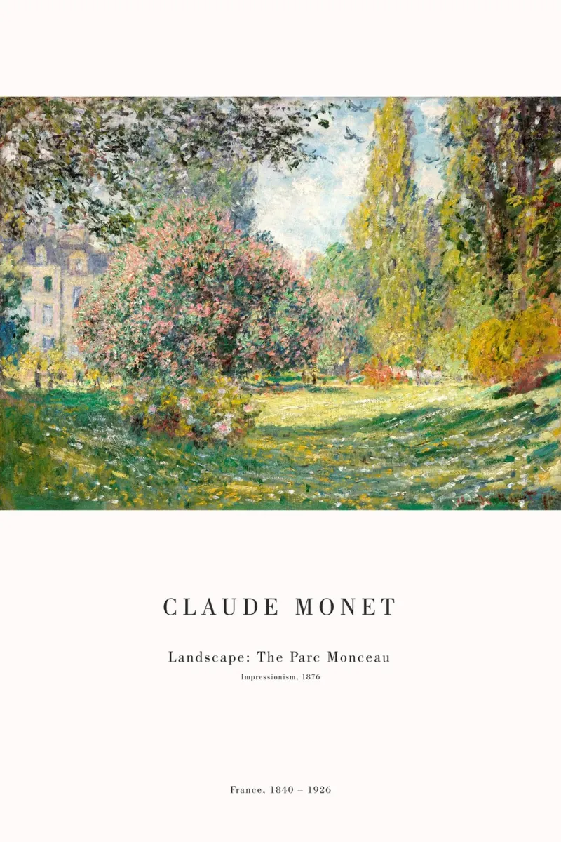 Claude Monet - Parco Monceau poster con telaio in legno da Old Masters