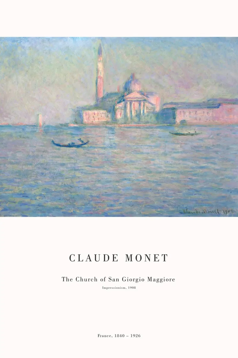 Claude Monet - La iglesia de San Giorgio Maggiore poster con marco de madera de Old Masters