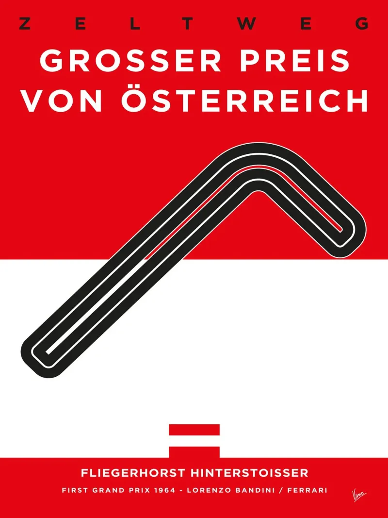 1964 F1 Zeltweg Race Track carta hahnemühle da Formula Art