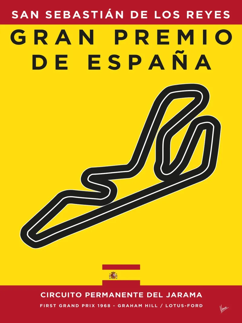 1968 F1 JARAMA Race Track pellicola backlit da Formula Art