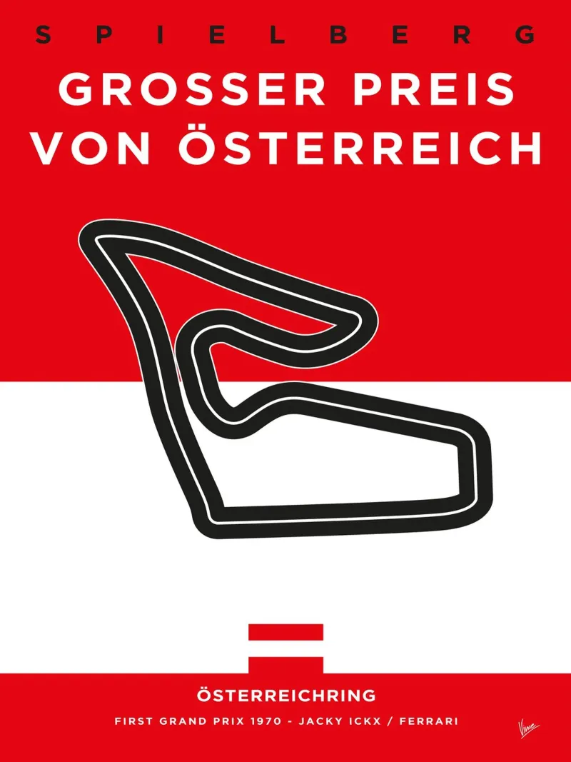 1970 F1 Osterreichring Race Track pellicola backlit da Formula Art