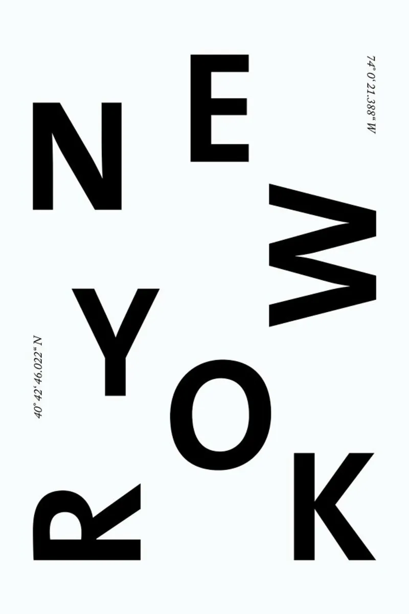 Cities - New York poster con telaio in alluminio da typealive