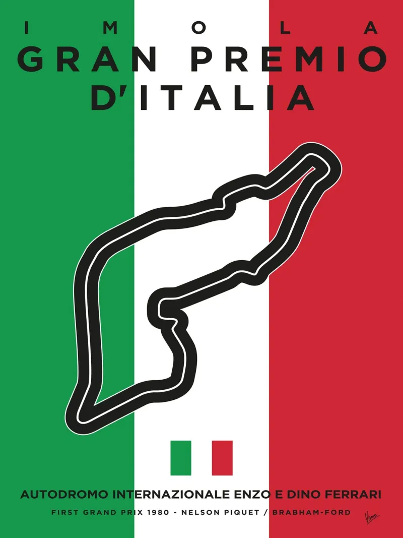 1980 F1 IMOLA-IT-GP Track pellicola backlit da Formula Art