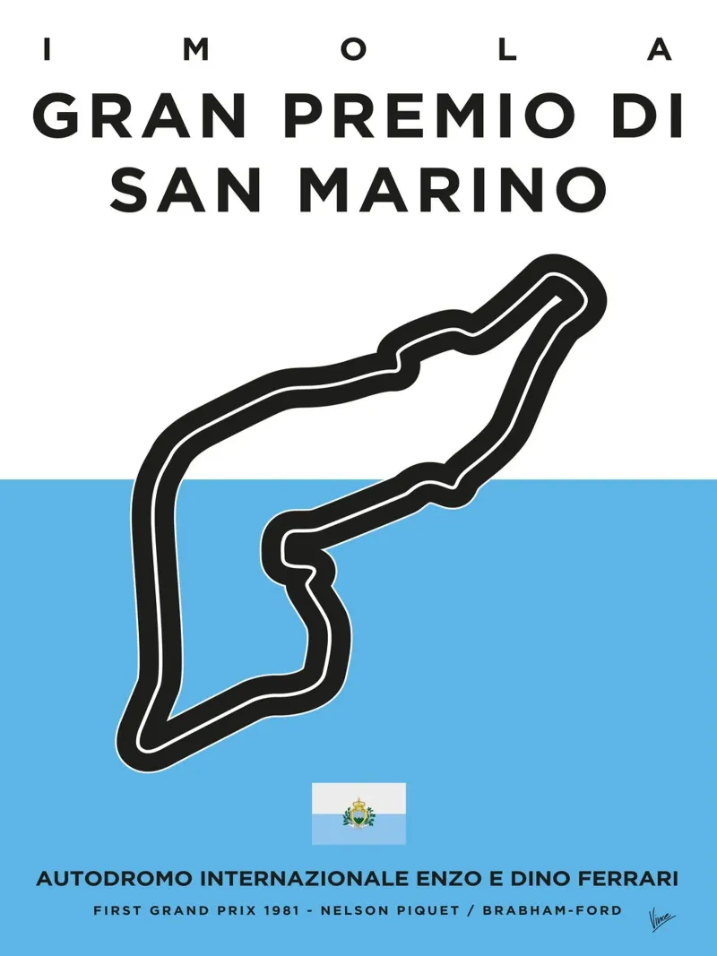 1981 F1 IMOLA-SM-GP Track pellicola backlit da Formula Art