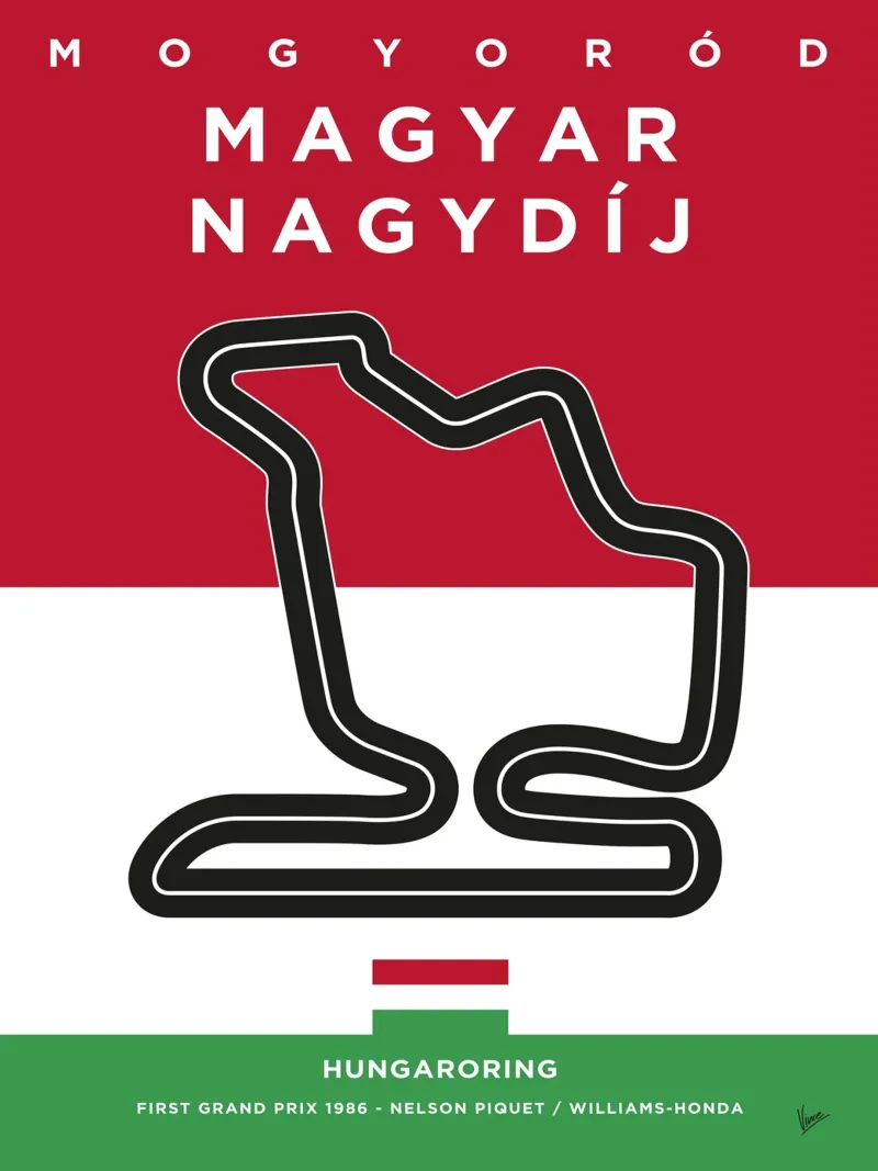 1986 F1 HUNGARORING Race Track pellicola backlit da Formula Art