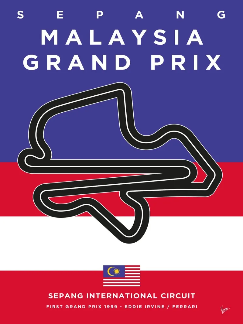 1999 F1 SEPANG Race Track pellicola backlit da Formula Art