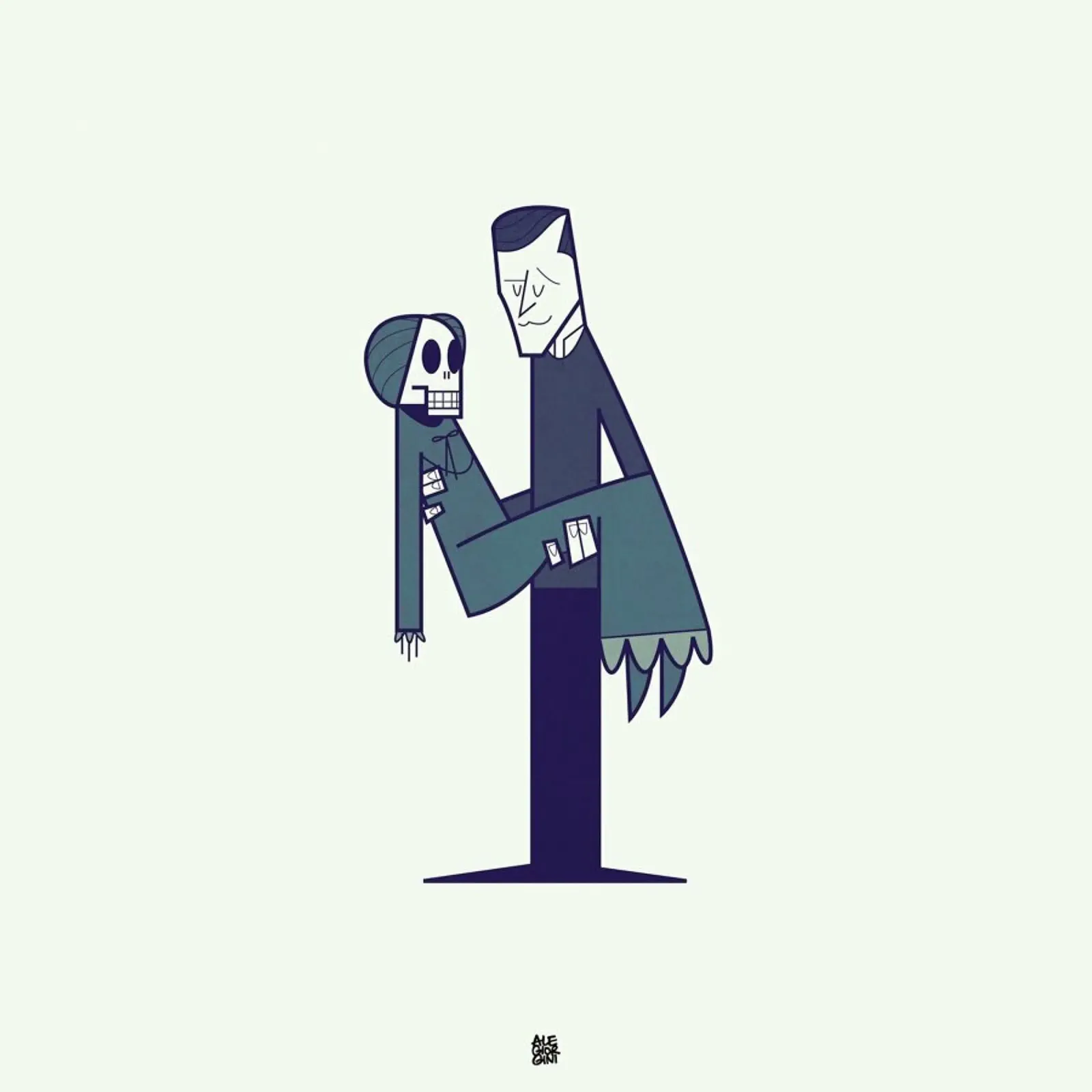 A boy's best friend is his mother poster con telaio in alluminio da Ale Giorgini