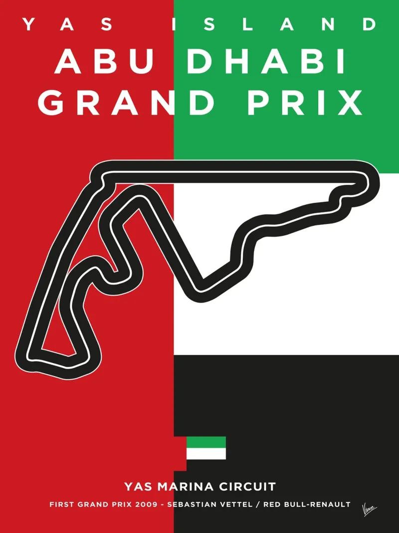 2009 F1 YAS MARINA Race Track pellicola backlit da Formula Art