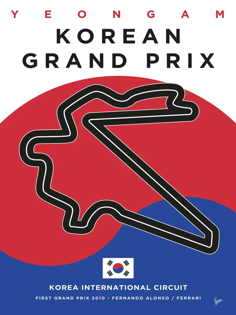 2010 F1 Korea Race Track pellicola backlit da Formula Art