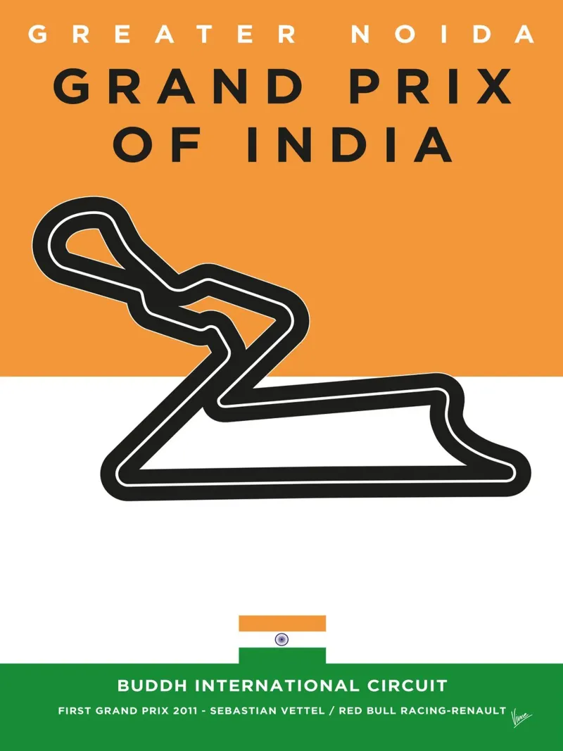 2011 F1 Buddh Race Track pellicola backlit da Formula Art