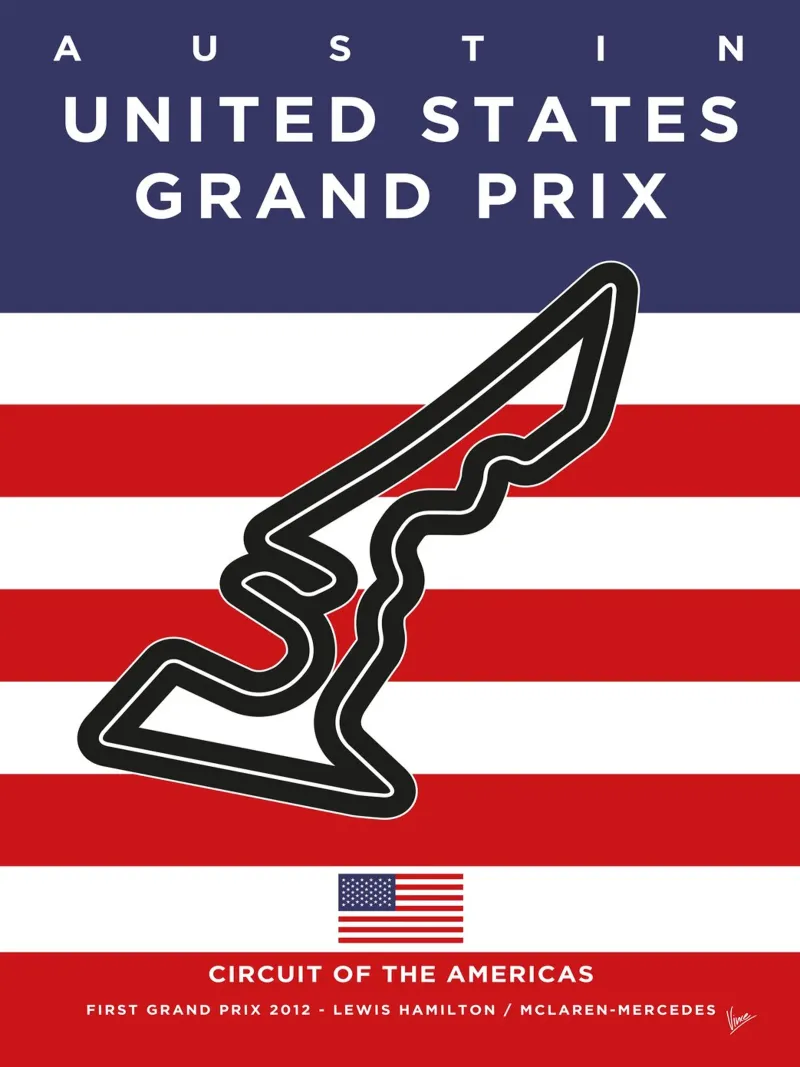2012 F1 AUSTIN Race Track pellicola backlit da Formula Art