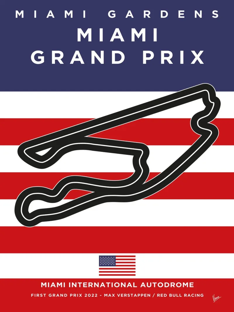 2022 F1 Miami Race Track pellicola backlit da Formula Art