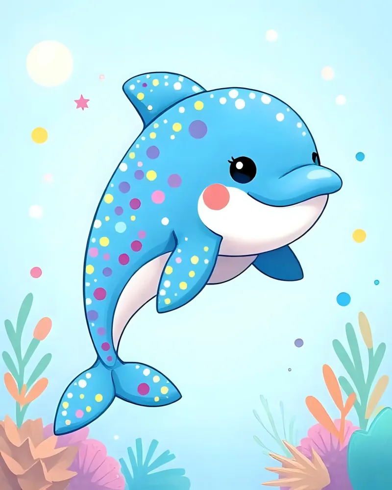 Delphin_3 poster da Tierisch bunt by LK