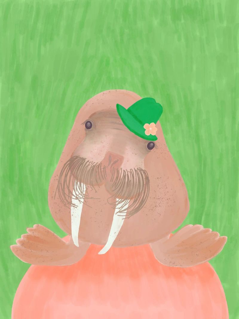 De Zachte Walrus poster van Pictufy Sun & Spirit