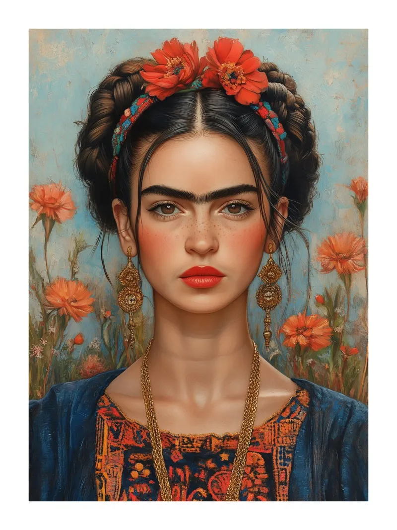 Frida, fiore di fuoco carta hahnemühle da Glitch & Glam