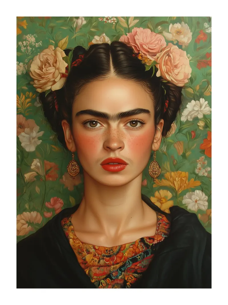 Frida con un tocco floreale poster da Glitch & Glam