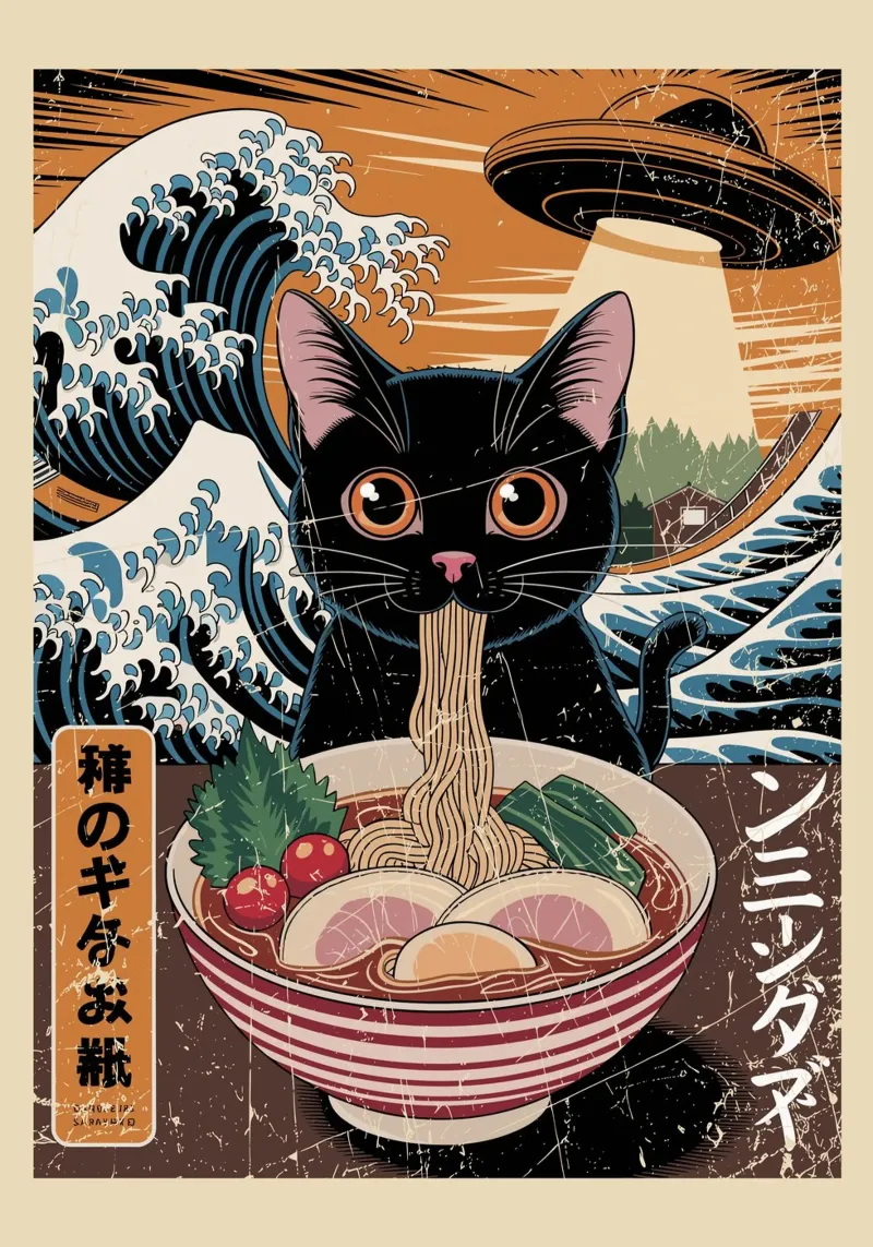 cat ufo japanese pellicola backlit da ramosashop