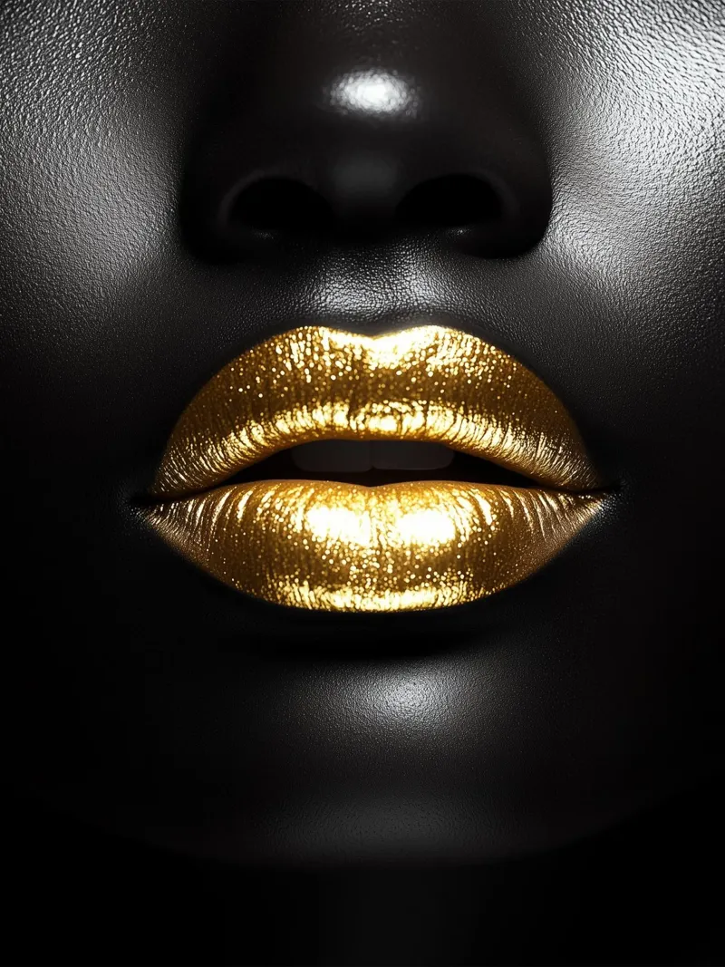 Golden kiss canvas by Glitch & Glam