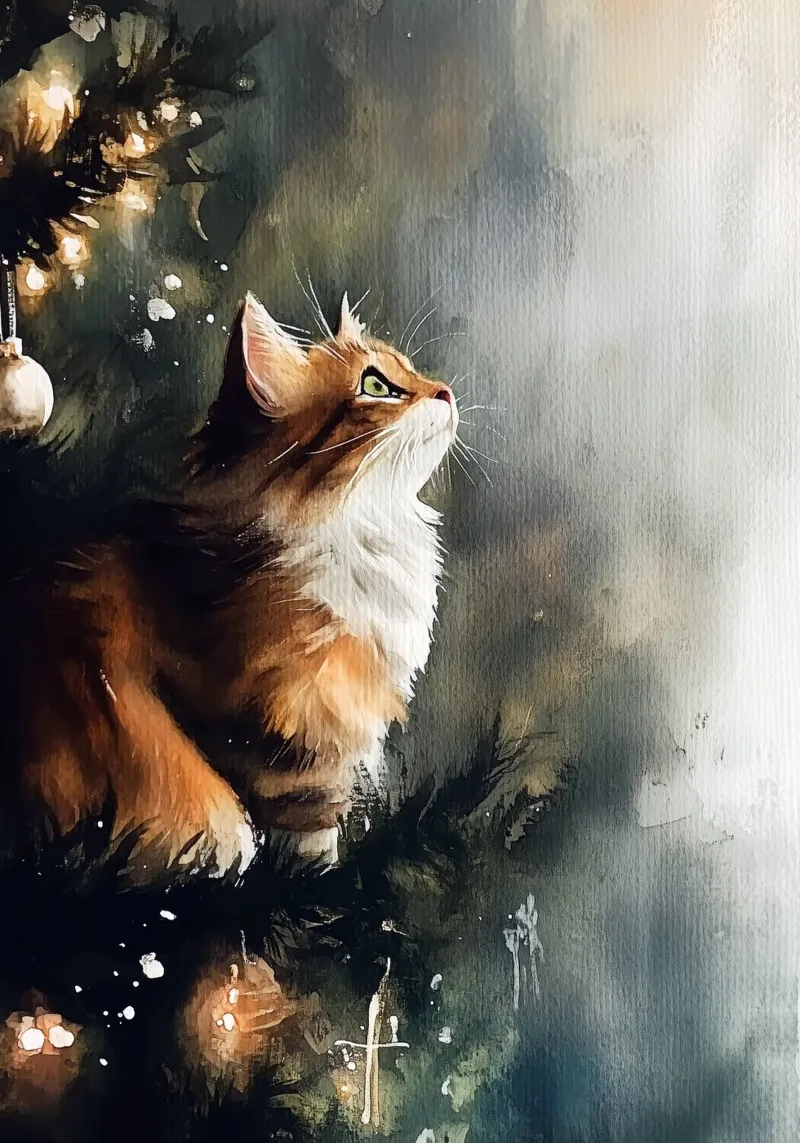 I gatti amano l'albero di Natale 9 pellicola backlit da Justyna Jaszke JBJart