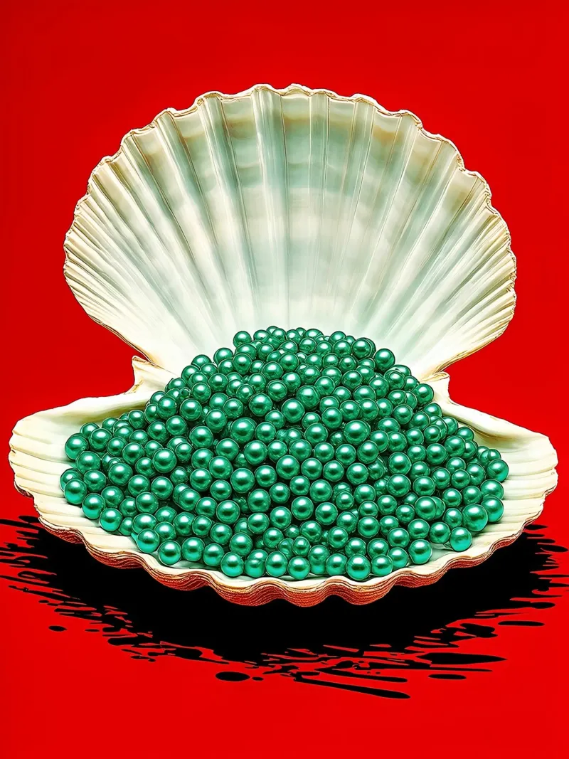 Perlmuschel - Pop Art Hahnemühle von ColorCrash Gallery