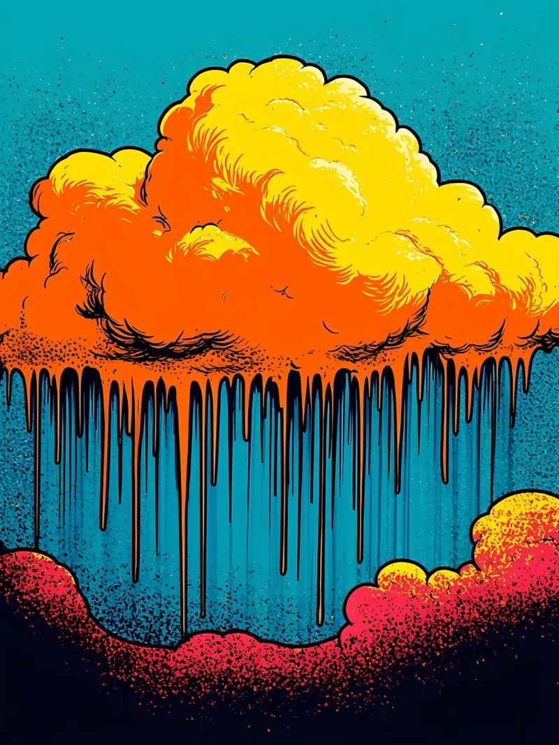 Nuvole che gocciolano - Pop Art pellicola backlit da ColorCrash Gallery