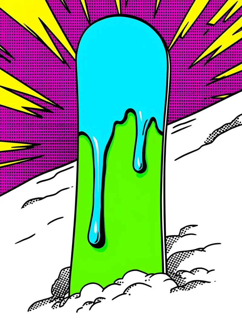 Snowboard - Pop Art pellicola backlit da ColorCrash Gallery