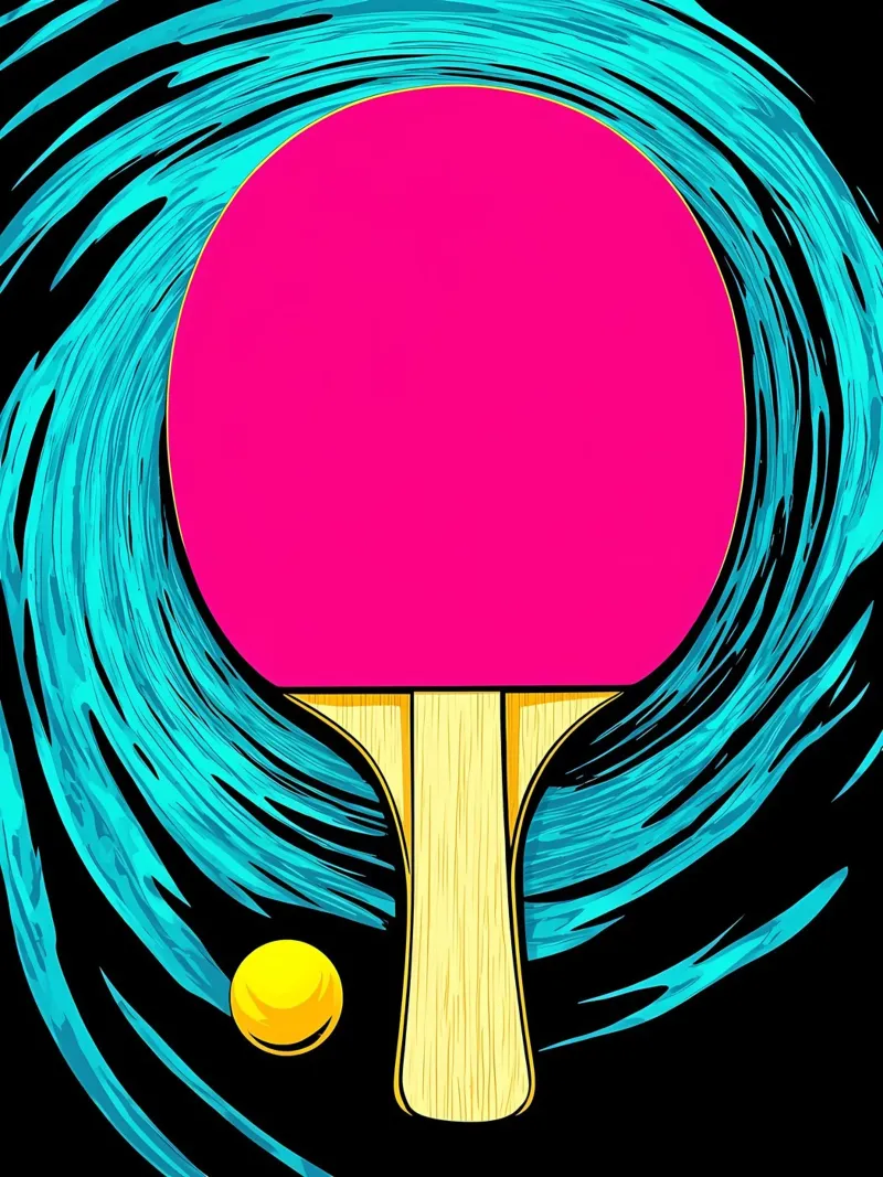 Paletta e pallina da ping pong - Pop Art pellicola backlit da ColorCrash Gallery