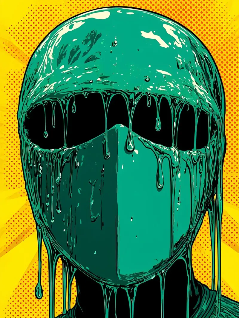 Maschera che gocciola - Pop Art pellicola backlit da ColorCrash Gallery