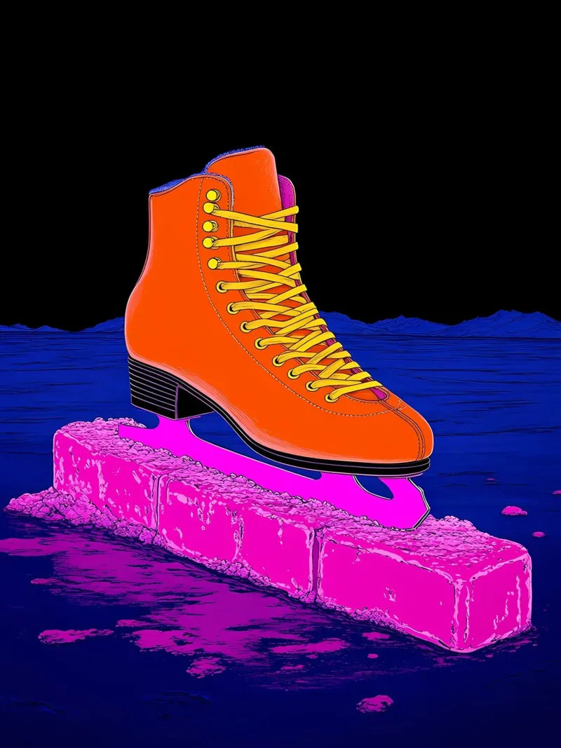 Scarponi da sci sul ghiaccio - Pop Art pellicola backlit da ColorCrash Gallery