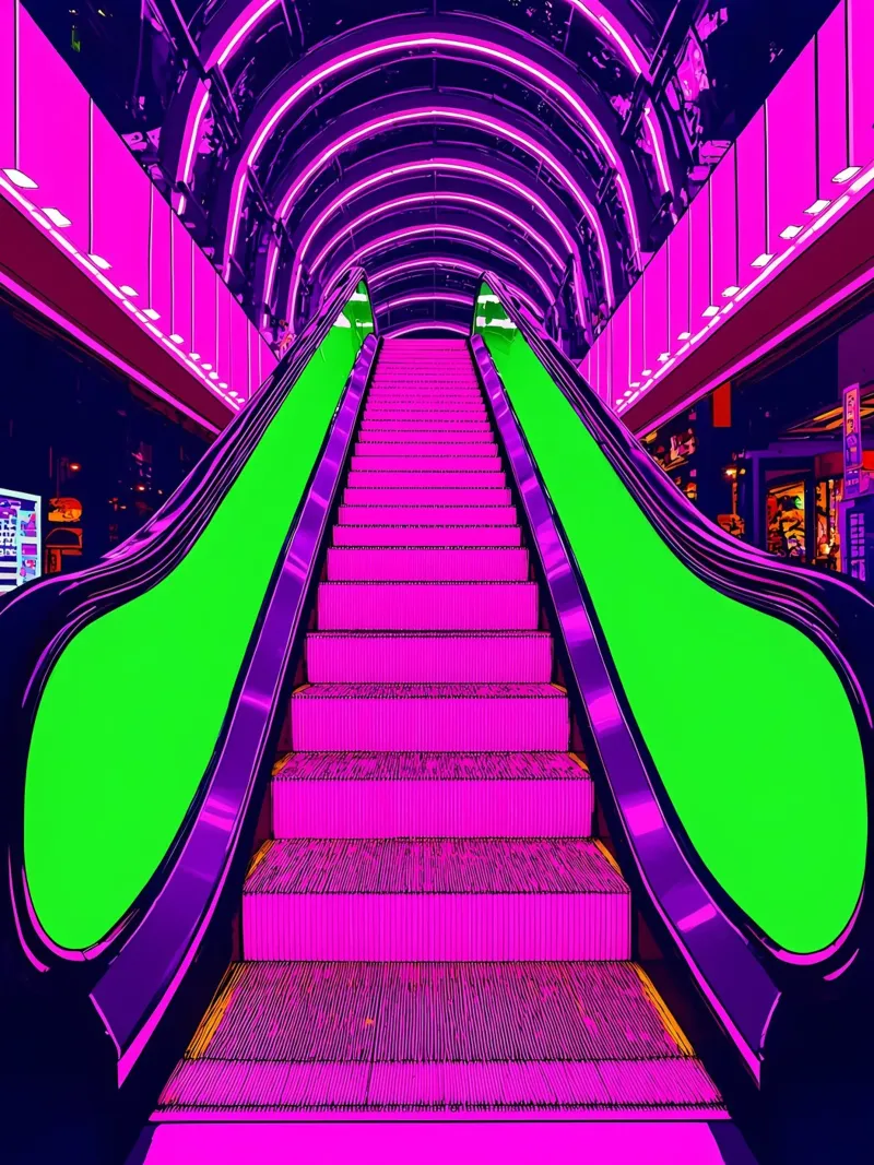 Scala mobile - Pop Art pellicola backlit da ColorCrash Gallery
