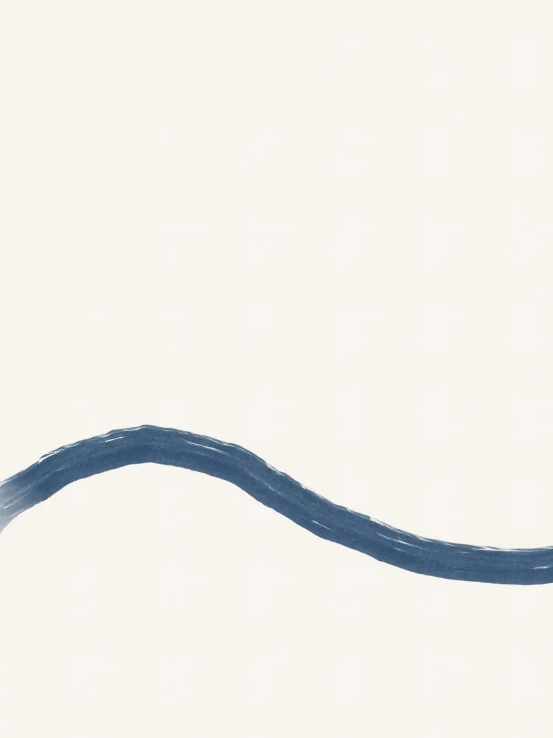 Astratto minimalista costiero Surf Wave crema blu (pt 1 di 2) pellicola backlit da This Wild Soul - Illustration