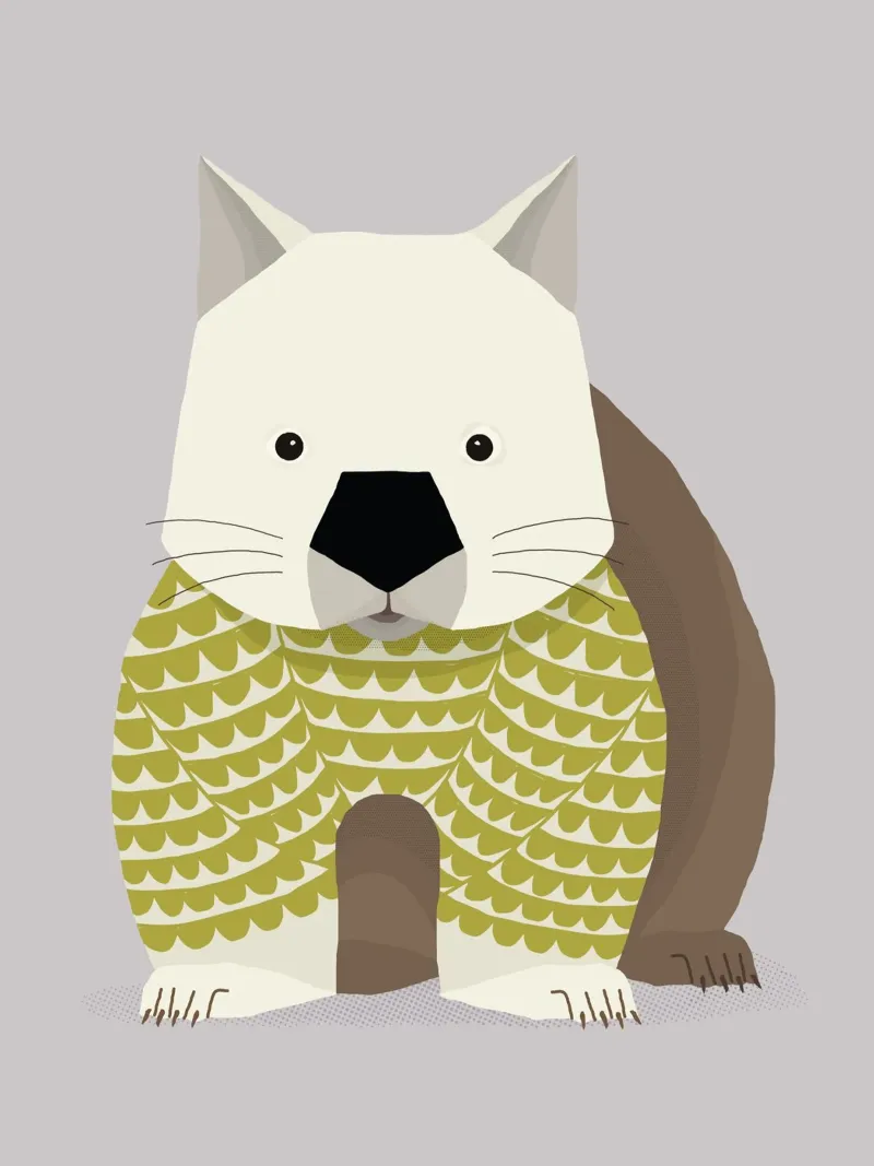 Launischer Wombat Hahnemühle von The Printed Sparrow
