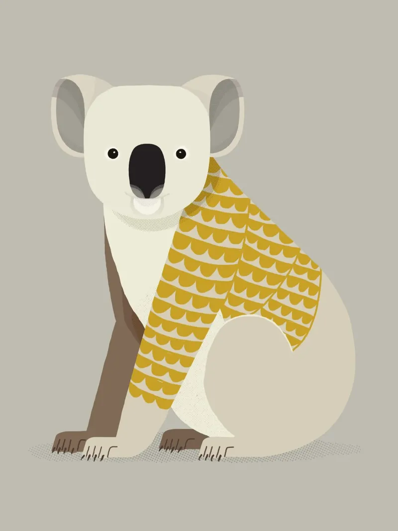 Koala stravagante plexiglass da The Printed Sparrow
