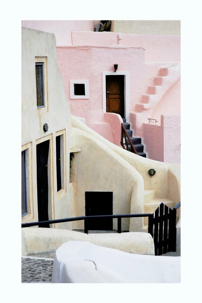 Santorini poster with wooden frame by METROPOLIS