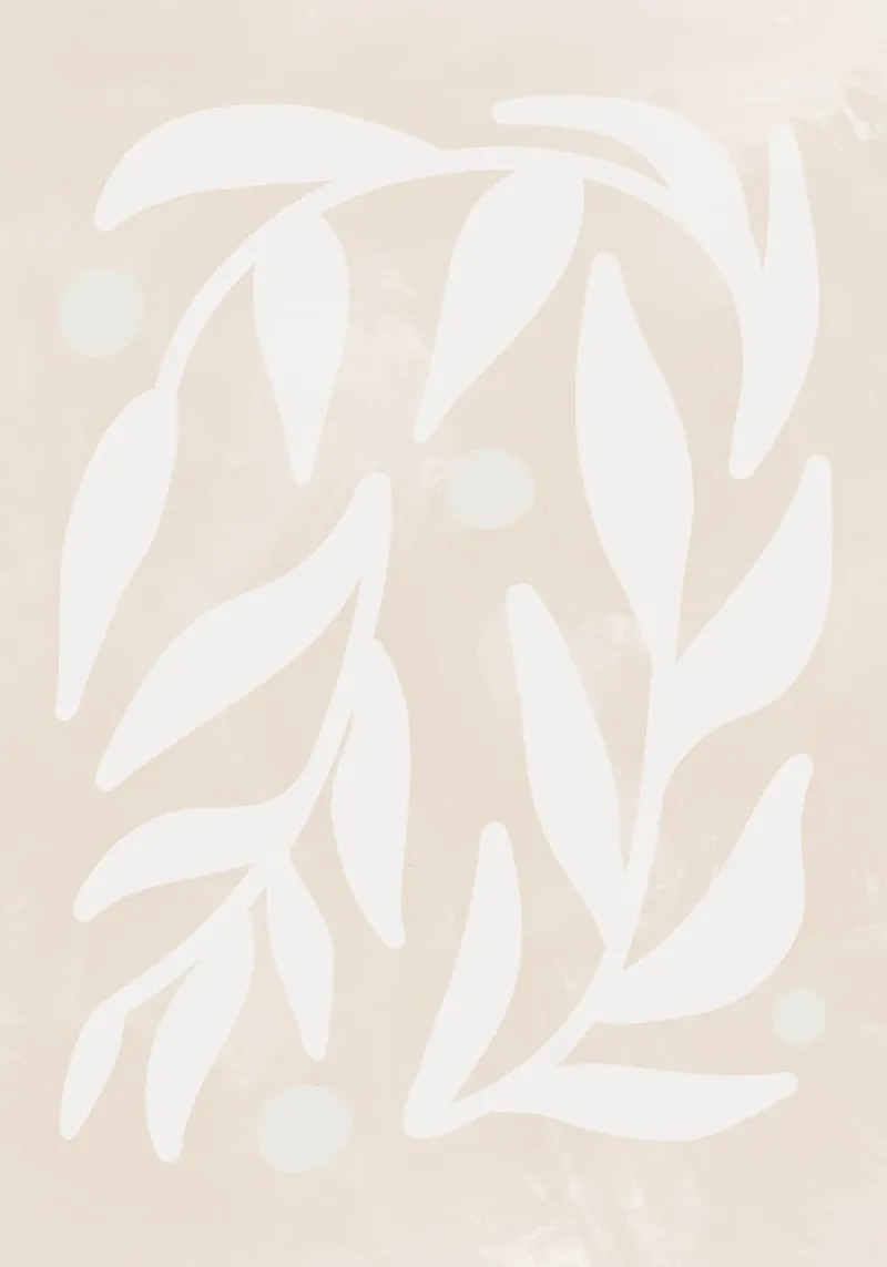 Astratto Minimalista Fiore Foglie Botanico boho beige pellicola backlit da This Wild Soul - Illustration