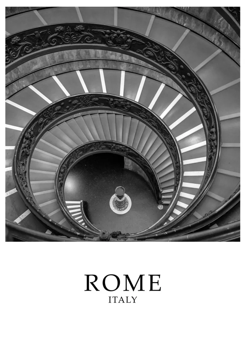 Rome Italy Vatican Architecture Scene Greyscale tela con Cornice a cassetta da Charnwood Prints