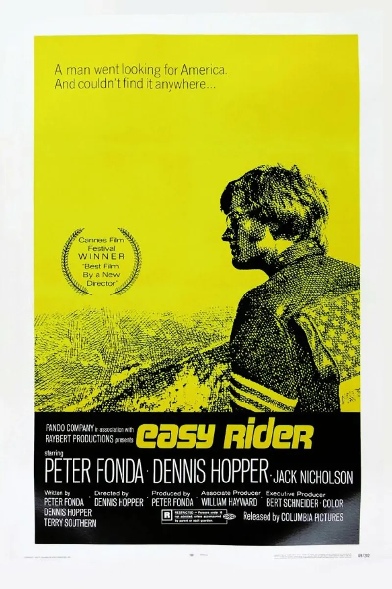 ‘Easy Rider’ Retro Movie Poster pellicola backlit da Gallery Print and Art Limited