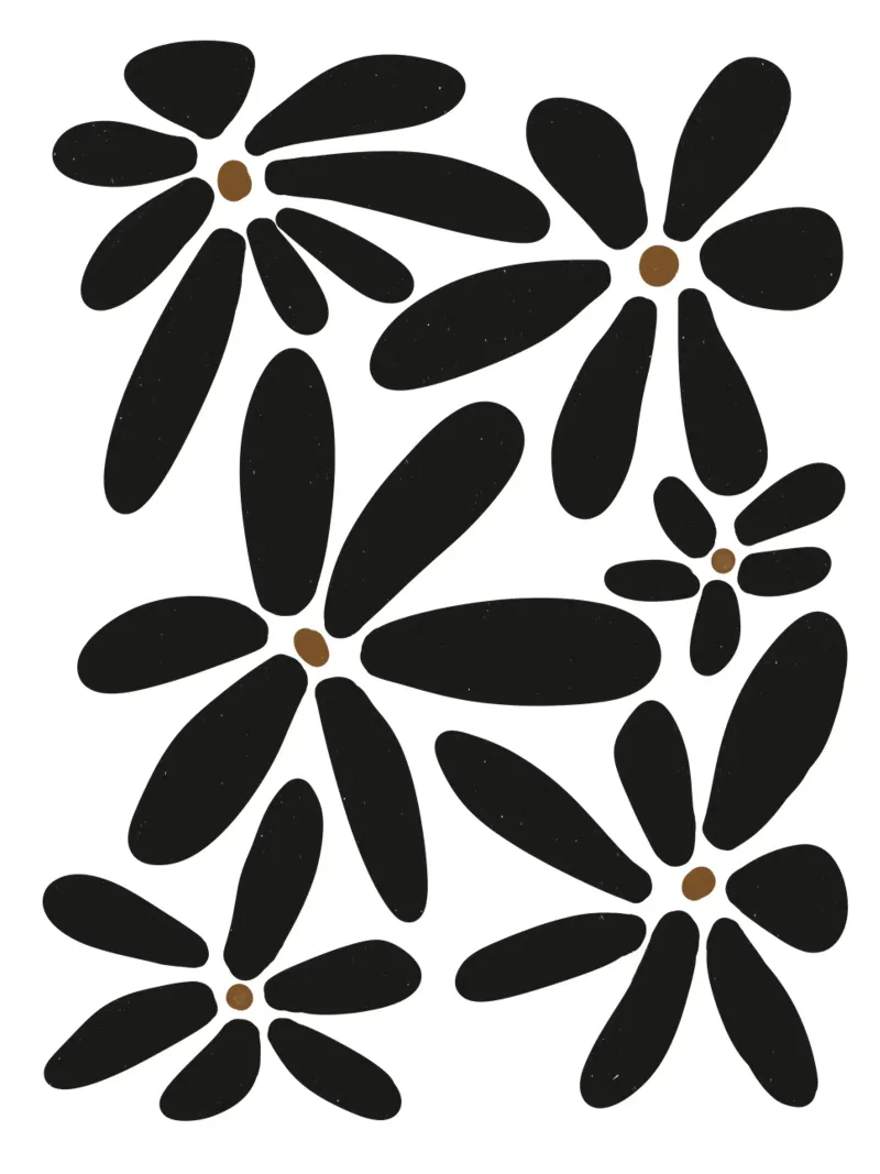 Botanico astratto minimalista Boho bianco nero metà secolo pellicola backlit da This Wild Soul - Illustration