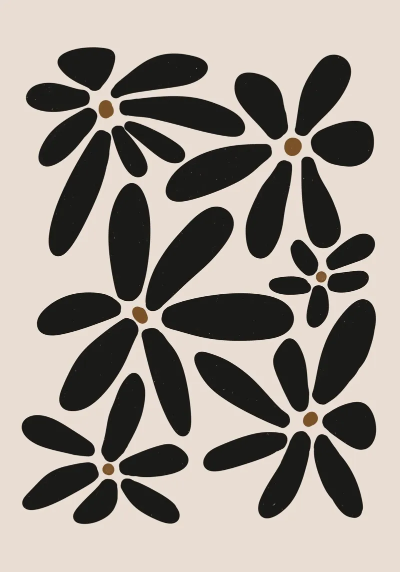 Minimalistisch Neutral floral MidCentury Beige 60s abstrakt boho Leinwand von This Wild Soul - Illustration