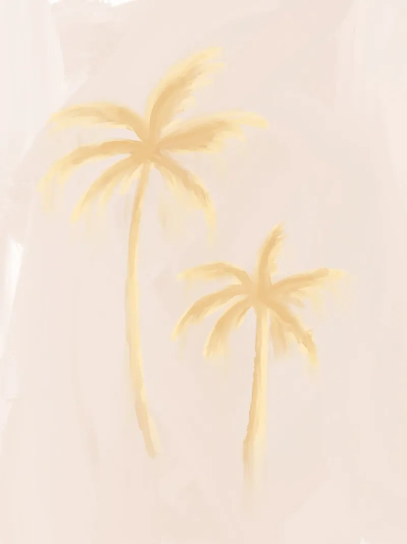 Beige Jaune Boho Palmiers Abstrait Côtier Tropical hahnemühle de This Wild Soul - Illustration