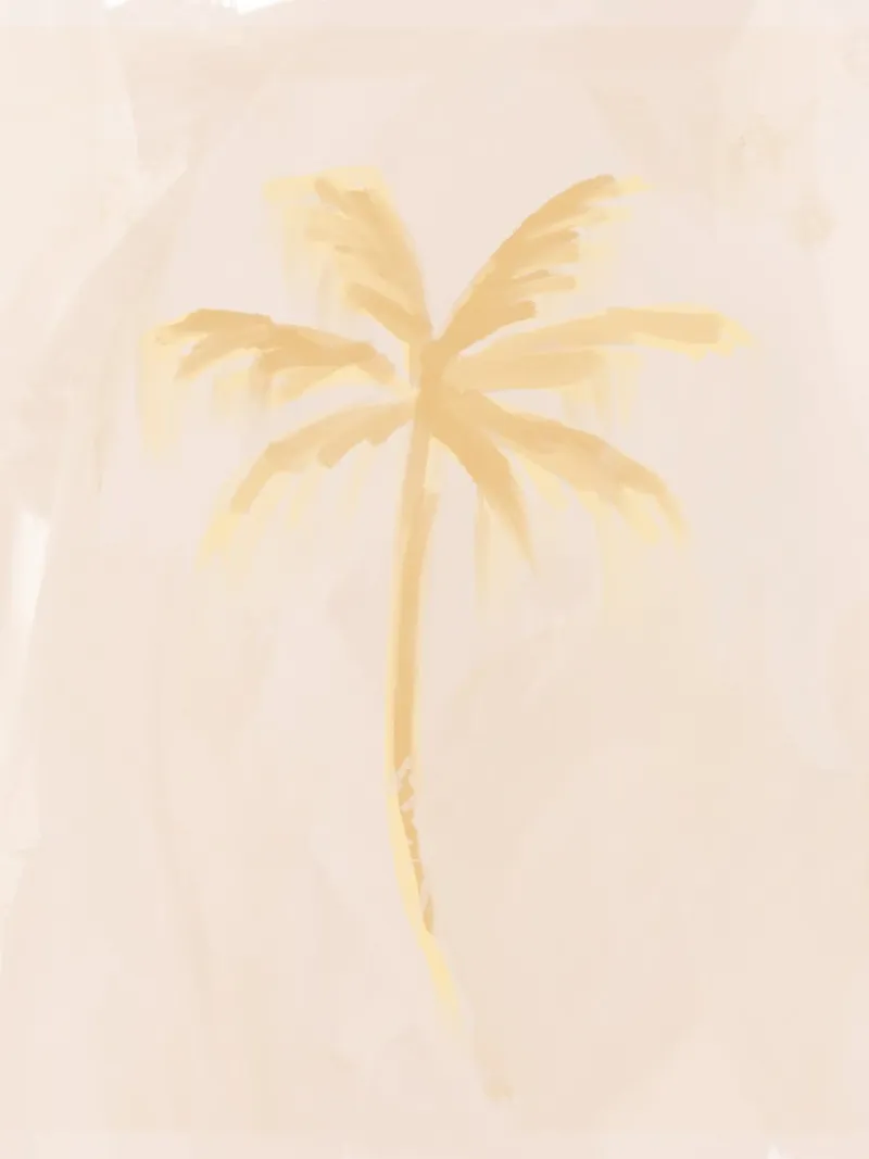 Pastello Boho Coastal Tropical Abstract Palm Coconut Tree pellicola backlit da This Wild Soul - Illustration